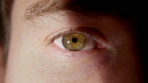 Human eye iris opening pupil eye with red blood capillaries Stock Footage 206830272