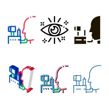 Human eye laser correction icon thin line vector designs Stock Illustration