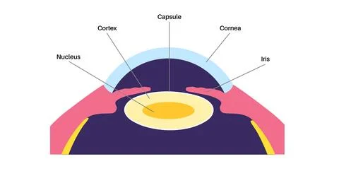 Human eye lens Illustrazione stock