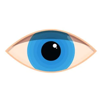 Human eye with light blue iris and black pupil staring intensely Stock Illustration
