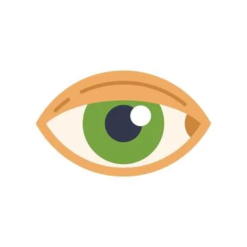 Human eye looking sideways with green iris and pupil detail Stock Illustration