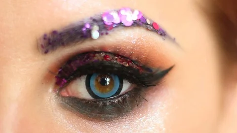 Human eye, macro makeup eye Stock Footage 95841852