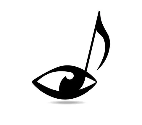 Human eye made of music note Stock Illustration