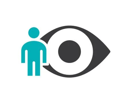 Human eye with man colored icon. Human visual system, healthy organ symbol Stock Illustration