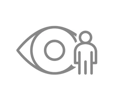Human eye with man line icon. Human visual system, healthy organ symbol Stock Illustration