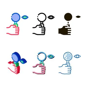 Human eye minimal optical research icon thin line vector Stock Illustration