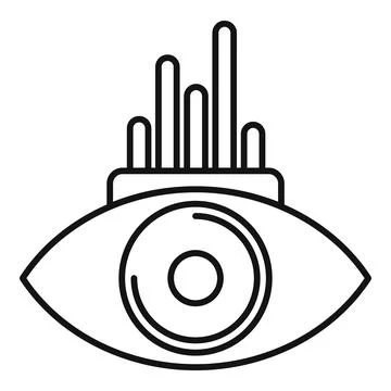 Human eye observing growing bar chart representing business analysis and vision Illustrazione stock