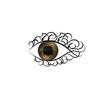 Human eye with ornament elements Illustrazione stock