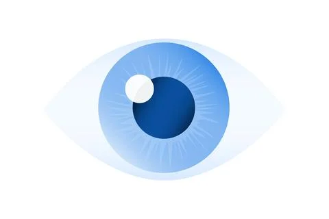 Human eye, realistic human eye isolated on white background, eye icon. Vect.. Stock Illustration