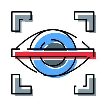 Human eye scanning for biometric security authentication Stock Illustration