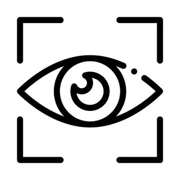 Human Eye Scanning Icon Vector Outline Illustration Stockillustratie