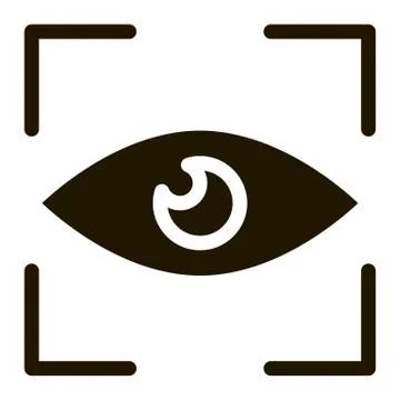 Human Eye Scanning Icon Vector Glyph Illustration Stock-Illustration