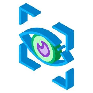 Human Eye Scanning isometric icon vector illustration Stock Illustration