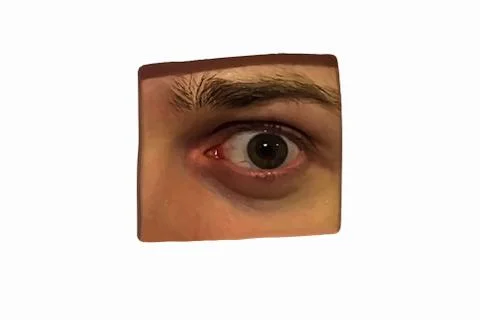 Human eye, seen through a hole in the wall isolated Stock Illustration