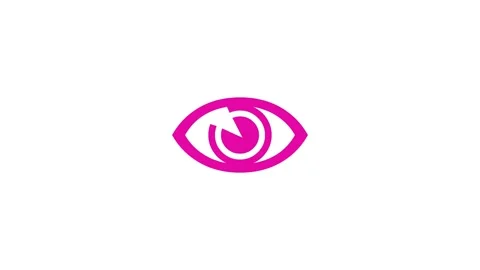 Human eye shape icon pink color animation on white background 스톡 동영상 279011537