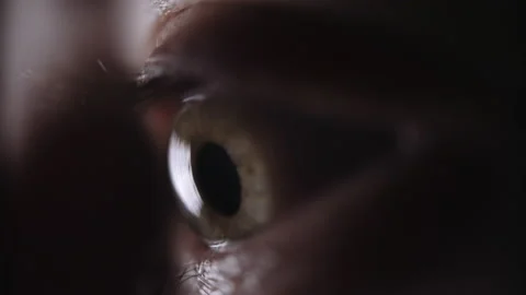 Human eye shot close-up concept of viewing and perceiving a large flow of inf Video stock 153547521
