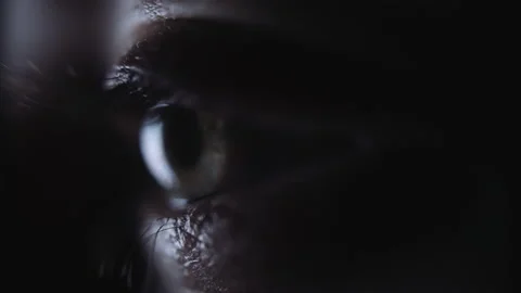 Human eye shot close-up concept of viewing and perceiving a large flow of inf 库存影片 153547532