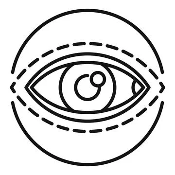 Human eye undergoing laser surgery correction procedure Illustrazione stock
