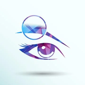 Human eye vector isolated eyebrow female makeup beauty eyesight Stock Illustration