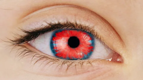 Human eye virtual reality implant 스톡 동영상 196986075