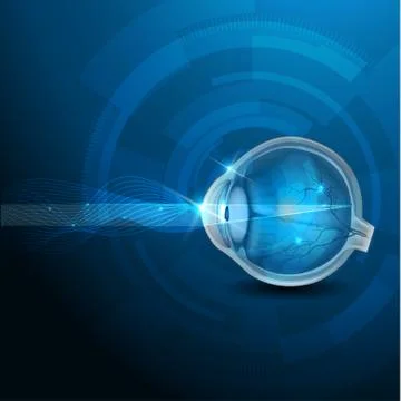 Human eye vision, abstract blue illustration Stock Illustration