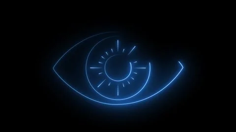 Human Eye Vision Scan Neon Blue Line Animation Stock Footage 324080616