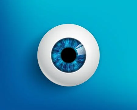 Human eyeball with a blue iris. Stock Illustration