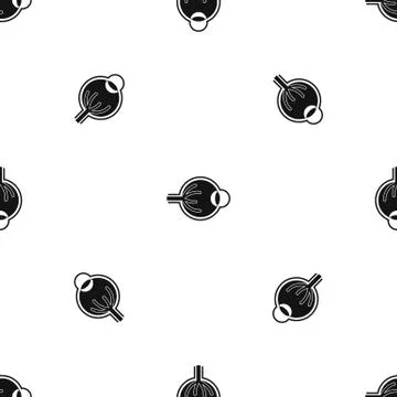 Human eyeball pattern seamless black Stock Illustration