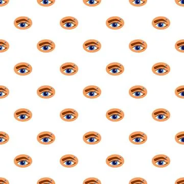 Human eyes with eyebrow piercing seamless pattern Stock Illustration