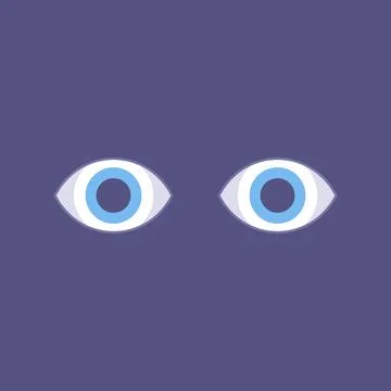 Human eyes looking in the dark. Stock Illustration