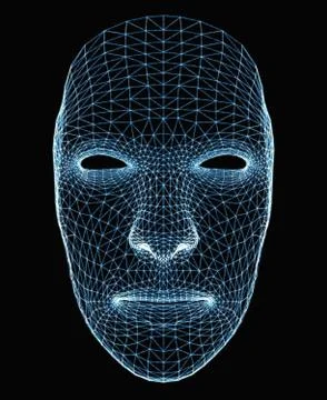 Human face consisting of luminous lines Stock Illustration