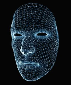 Human face consisting of luminous lines Stock Illustration