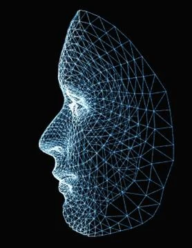 Human face consisting of luminous lines Stock Illustration