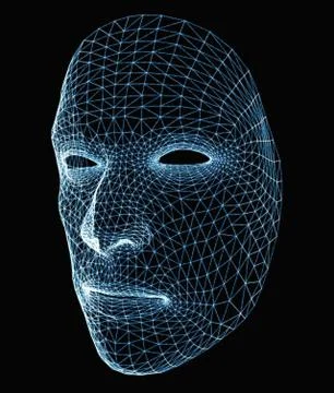 Human face consisting of luminous lines Stock Illustration