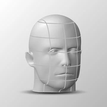 The human face consists of square cuts. Vector illustration, business concept Stock Illustration