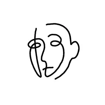 Human face continuous line drawing Stock Illustration