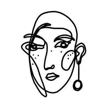 Human face continuous line drawing Stock Illustration