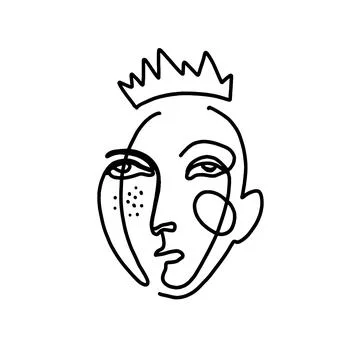 Human face continuous line drawing Stock Illustration