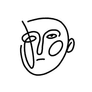 Human face continuous line drawing Stock Illustration