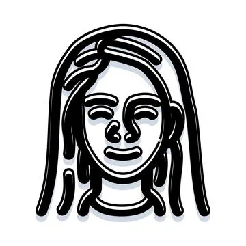Human face doodle icon simple outline style Stock Illustration