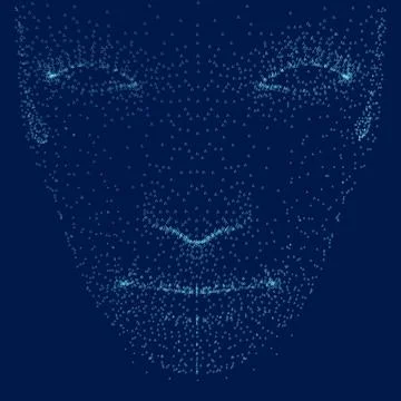 Human face with dots. Vector illustration Stock Illustration