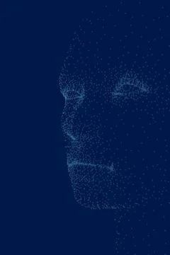 Human face with dots. Vector illustration Stock Illustration