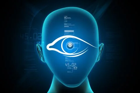 Human face with eye Stock Illustration