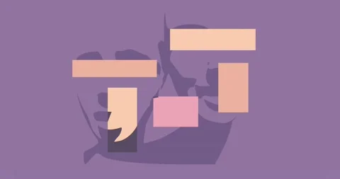 Human face front view silhouettes. Schizophrenia and split personality disorder Stock Footage 237421349