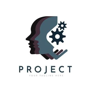 Human face head gear project logo template design for brand or company and other Stock Illustration