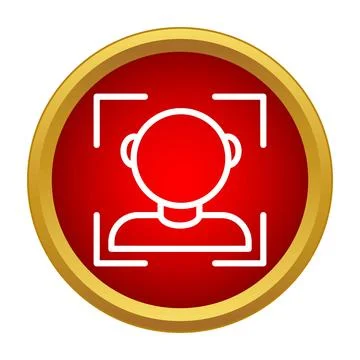 Human face icon for biometric recognition system Stock Illustration