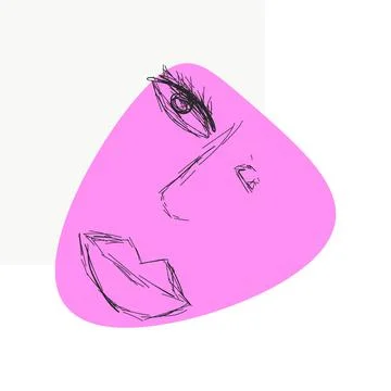 Human face line.Picasso style. Stock Illustration