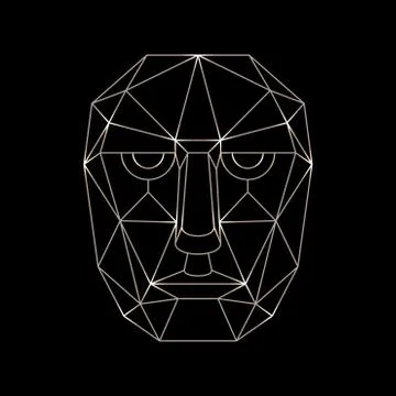 Human face of the lines in a simplified style Illustrazione stock