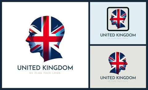 Human face mosaic style modern logo template design for brand or company Stock Illustration