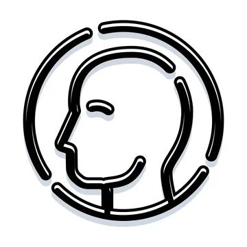 Human face profile scanning for biometric identification security Stock Illustration